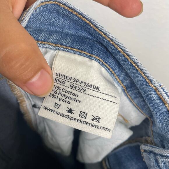 Sneakpeek Womens Jeans Size 5 Girlfriend Denim Blue Light Wash Distressed Casual - Picture 4 of 14